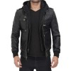 Men's Premium Black Leather Bomber Jacket