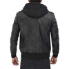 Men's Premium Black Leather Bomber Jacket
