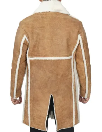 Men's Sherpa Lining Distressed Brown Leather Coat Men's Sherpa Lining Distressed Brown Leather Coat
