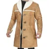 Men's Sherpa Lining Distressed Brown Leather Coat Men's Sherpa Lining Distressed Brown Leather Coat