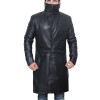 Men's Black Sherpa Shearling Winter Runner Leather Trench Coat Men's Black Sherpa Shearling Winter Runner Leather Trench Coat