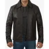 Men's Shirt Collar Dark Brown Cowhide Jacket Men's Shirt Collar Dark Brown Cowhide Jacket