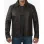 Men's Shirt Collar Dark Brown Cowhide Jacket