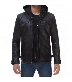 Men's Slimfit Black Biker Leather Jacket 