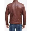 Mens Tall Cognac Brown Cafe Racer Leather Jacket Mens Tall Cognac Brown Cafe Racer Leather Jacket
