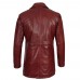 Men's Top Notch Maroon Distressed Leather Coat