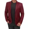 Men's Two Button Maroon Leather Blazer Men's Two Button Maroon Leather Blazer
