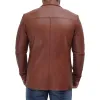 Men's Two Button Tan Brown Leather Blazer Men's Two Button Tan Brown Leather Blazer