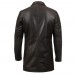 Men's Vintage Dark Brown Leather Car Coat