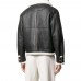 Men’s White Shearling Black Leather Jacket
