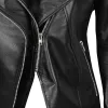 Monica Womens Black Asymmetrical Slim-Fit Leather Moto Jacket Monica Womens Black Asymmetrical Slim-Fit Leather Moto Jacket
