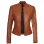Montana Womens Biker Tan Brown Leather Jacket