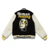 Nigo Arya Human Testing Black Varsity Bomber Jacket Nigo Arya Human Testing Black Varsity Bomber Jacket