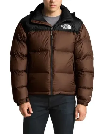 NORTH FACE BROWN PUFFER JACKET