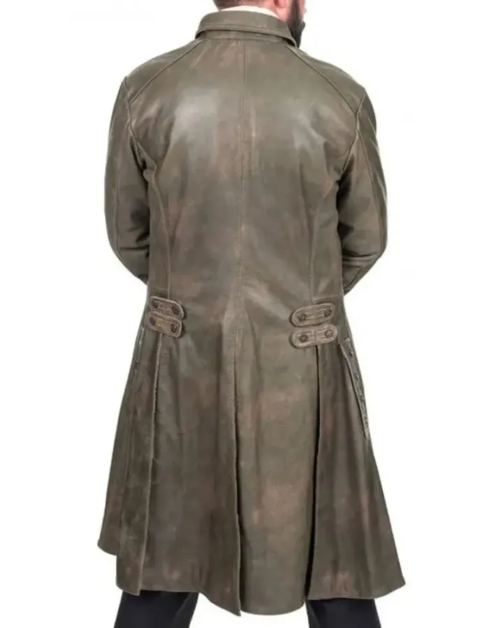  OUTLANDER JAMIE FRASER LEATHER TRENCH COAT