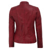 Rachel Padded Slim-fit Women's Maroon Leather Jacket Rachel Padded Slim-fit Women's Maroon Leather Jacket