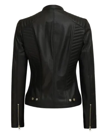Rachel Womens Tall Slimfit Black Moto Leather Jacket Rachel Womens Tall Slimfit Black Moto Leather Jacket