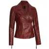 Ramsey Silm-Fit Maroon Biker Leather Jacket Ramsey Silm-Fit Maroon Biker Leather Jacket