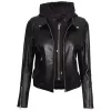 Raquel Womens Bomber Black Leather Jacket Raquel Womens Bomber Black Leather Jacket