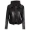 Raquel Womens Bomber Black Leather Jacket