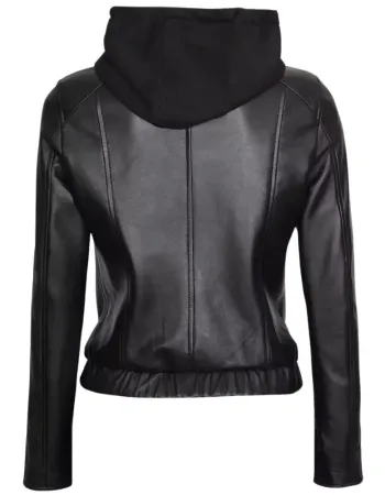 Raquel Womens Bomber Black Leather Jacket Raquel Womens Bomber Black Leather Jacket