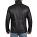 Richards Mens Upright Collar Black Leather Jacket