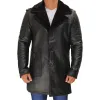 Russo Men's Black Leather Winter Shearling Coat