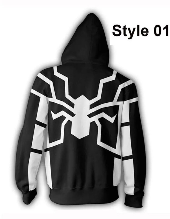 SPIDERMAN FUTURE FOUNDATION BLACK AND WHITE HOODIE