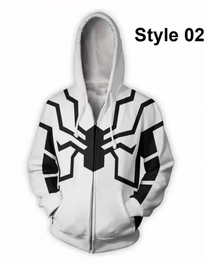 SPIDERMAN FUTURE FOUNDATION BLACK AND WHITE HOODIE
