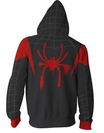 SPIDERMAN INTO THE SPIDER VERSE MILES MORALES CHECKED HOODIE SPIDERMAN INTO THE SPIDER VERSE MILES MORALES CHECKED HOODIE