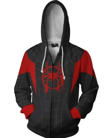 SPIDERMAN INTO THE SPIDER VERSE MILES MORALES CHECKED HOODIE