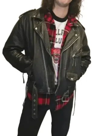 Stranger Things Eddie Munson Biker Leather Jacket Stranger Things Eddie Munson Biker Leather Jacket