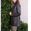 Stranger Things Maya Hawke (Robin Buckley) Black Leather Coat