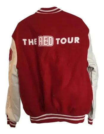 TAYLOR SWIFT THE RED TOUR VARSITY BOMBER JACKET TAYLOR SWIFT THE RED TOUR VARSITY BOMBER JACKET