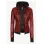 The Céleste Womens Maroon Bomber Leather Jacket