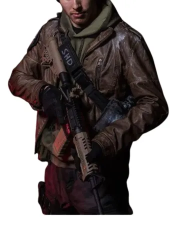 The Division Tom Clancy’s Agent Distressed Brown Leather Jacket The Division Tom Clancy’s Agent Distressed Brown Leather Jacket