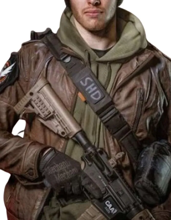 The Division Tom Clancy’s Agent Distressed Brown Leather Jacket The Division Tom Clancy’s Agent Distressed Brown Leather Jacket
