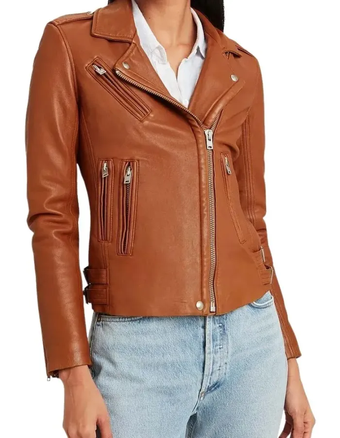 The Equalizer S02 Melody Bayani Brown Leather Jacket The Equalizer S02 Melody Bayani Brown Leather Jacket