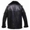 The Punisher S02 Ben Barnes Shearling Black Leather Jacket The Punisher S02 Ben Barnes Shearling Black Leather Jacket