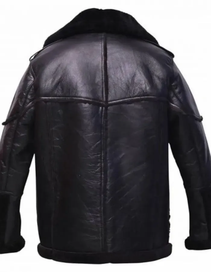 The Punisher S02 Ben Barnes Shearling Black Leather Jacket The Punisher S02 Ben Barnes Shearling Black Leather Jacket