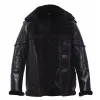 The Punisher S02 Ben Barnes Shearling Black Leather Jacket The Punisher S02 Ben Barnes Shearling Black Leather Jacket