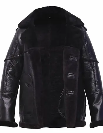 The Punisher S02 Ben Barnes Shearling Black Leather Jacket
