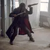 The Walking Dead Beta Black Leather Coat