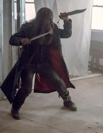 The Walking Dead Beta Black Leather Coat