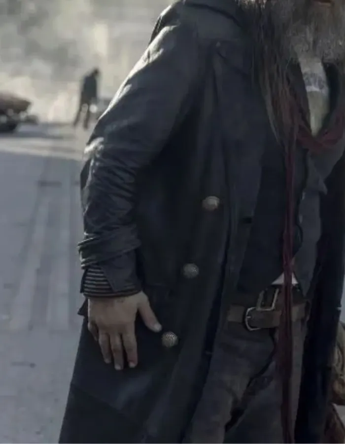 The Walking Dead Beta Black Leather Coat