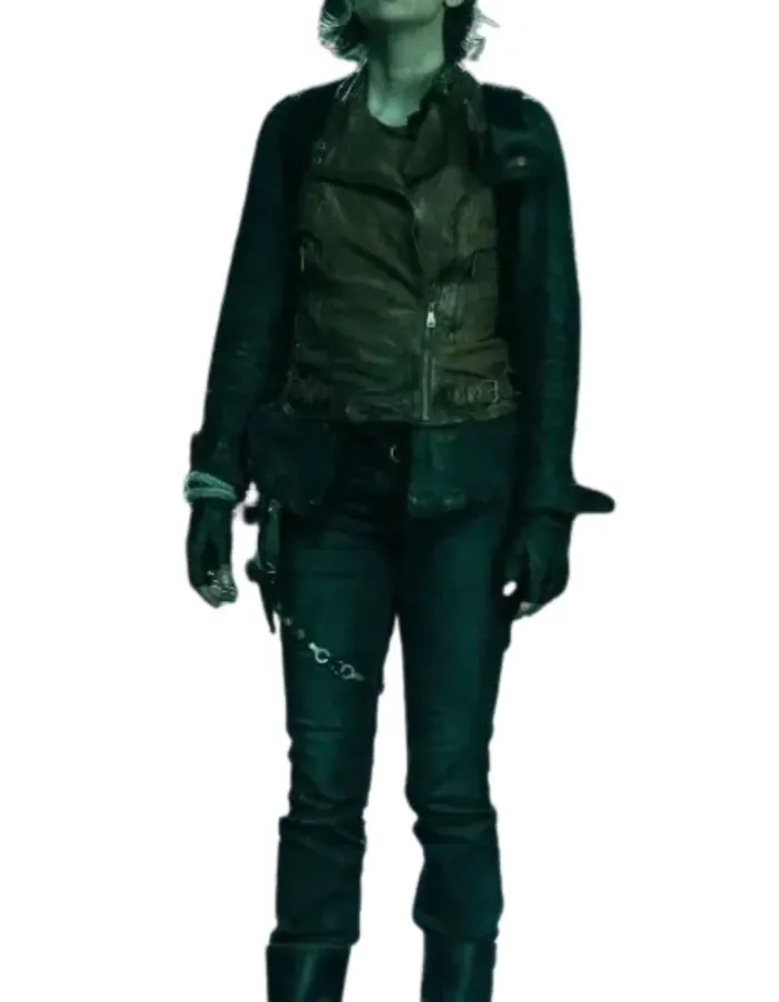The Walking Dead: Dead City Maggie Rhee Brown Leather Vest