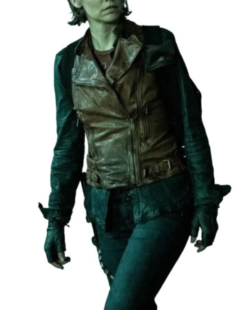 The Walking Dead: Dead City Maggie Rhee Brown Leather Vest