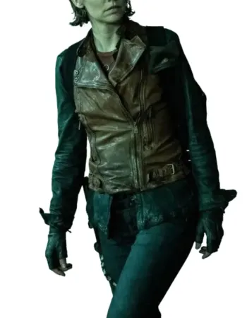 The Walking Dead: Dead City Maggie Rhee Brown Leather Vest