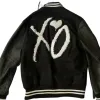 THE WEEKND XO TOUR BLACK VARSITY BOMBER JACKET THE WEEKND XO TOUR BLACK VARSITY BOMBER JACKET
