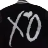 THE WEEKND XO TOUR BLACK VARSITY BOMBER JACKET THE WEEKND XO TOUR BLACK VARSITY BOMBER JACKET